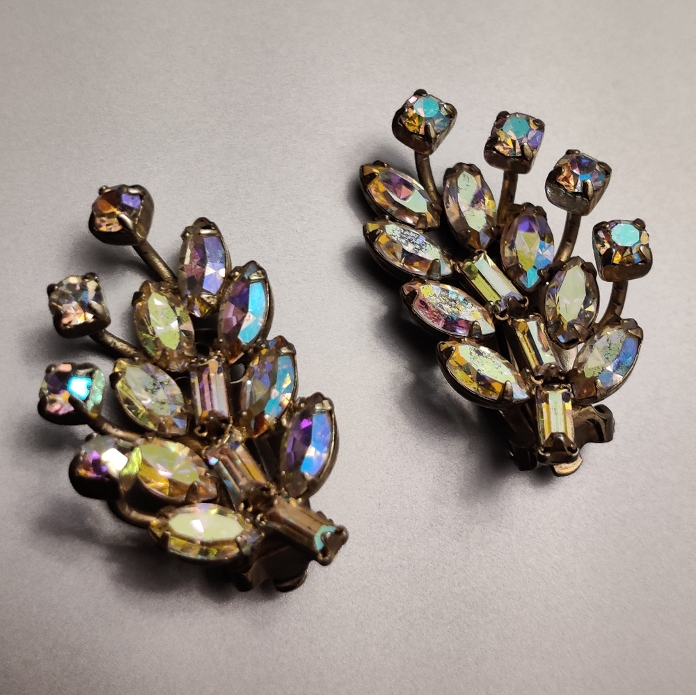Sparkly Signed Sherman Crystal Earrings